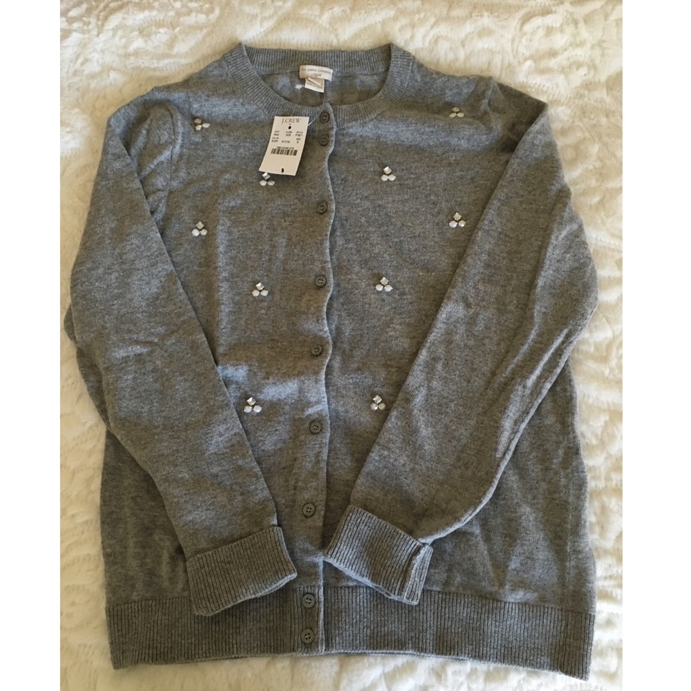 NWT J. Crew jeweled Preppy Sweater